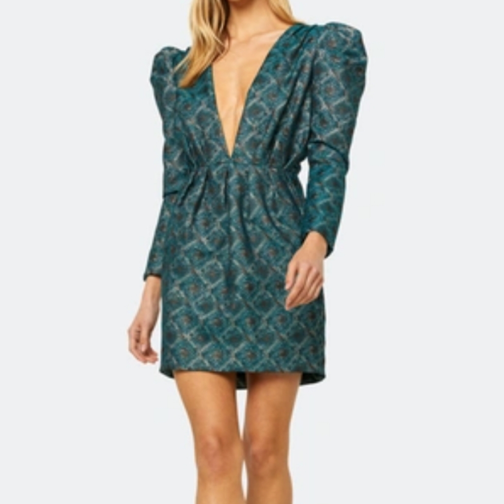 Misa Los Angeles Charlize Dress In Metallic Snake. Size 0